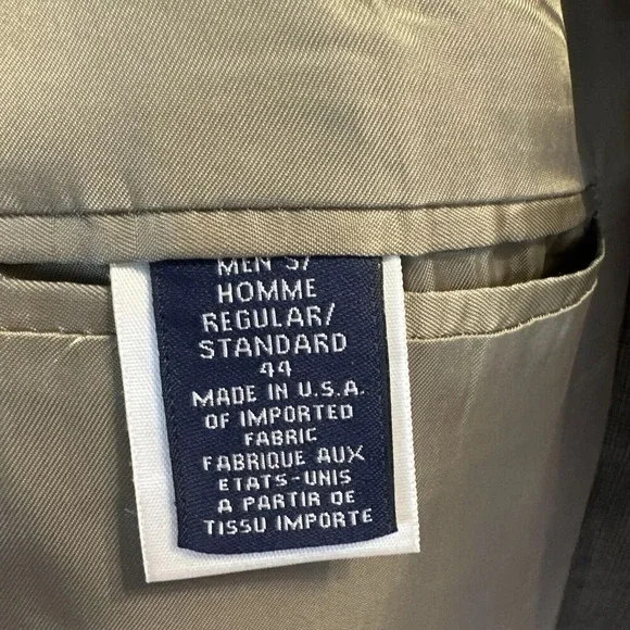 VTG‎ LANDS' END 100% Wool Sport Coat Blazer Jacket Brown Size 44R Made In USA - Picture 8 of 11